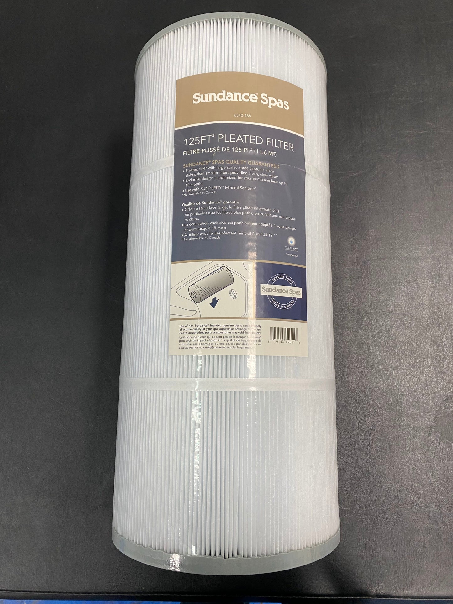 6540-488S SUNDANCE SPAS 880 FILTER : DOUBLE END 125SQ