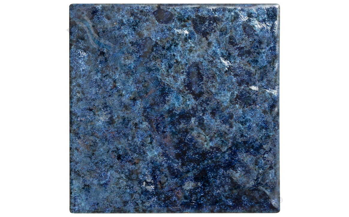 Vibrant 6 by 6 inch Fiji Blue glazed pool tile