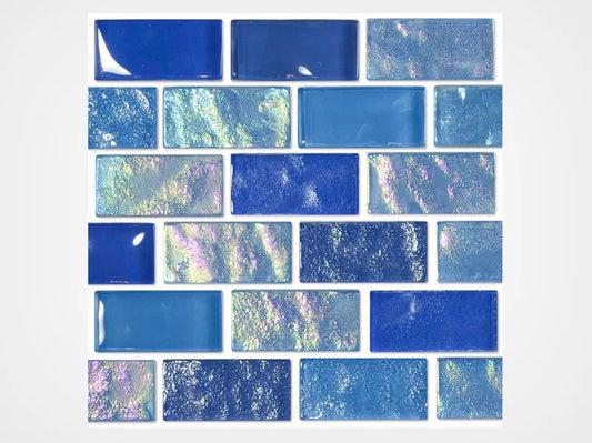 Ballad 1 by 2 inch Night Life blended-tone brick pool tile