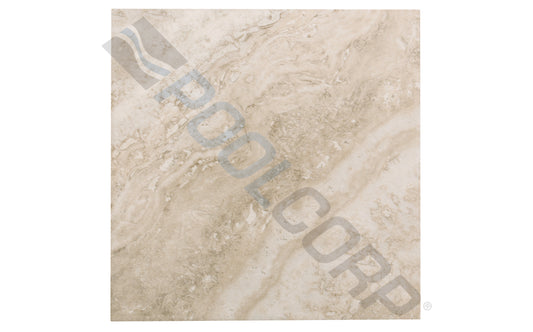 Warm cream-colored 6 by 6 inch pool tile