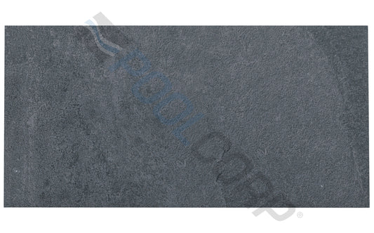 6 by 12 inch ash-gray slate-look pool tile