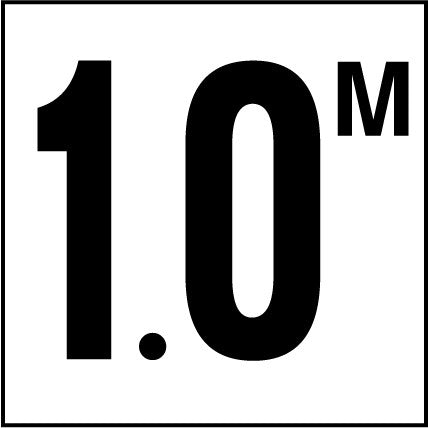 Depth Marker-Ceramic 6" Blk/Wht Skid Resistant, Metric (1 tile)-1.0 with M